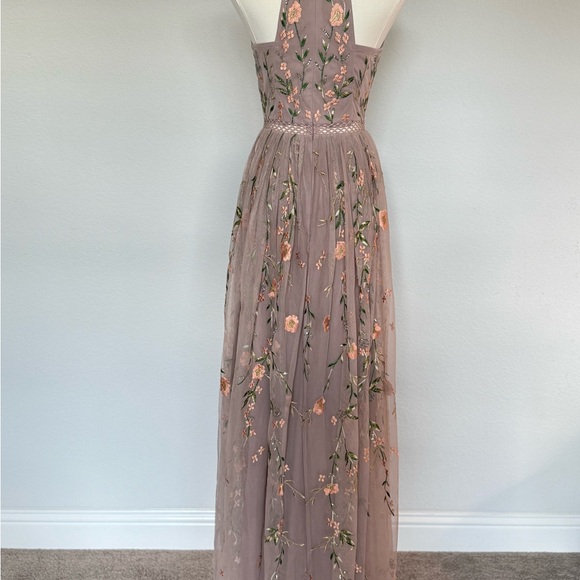 ASOS Floral Embroidered Maxi Dress in Pink and Green - Picture 6 of 9